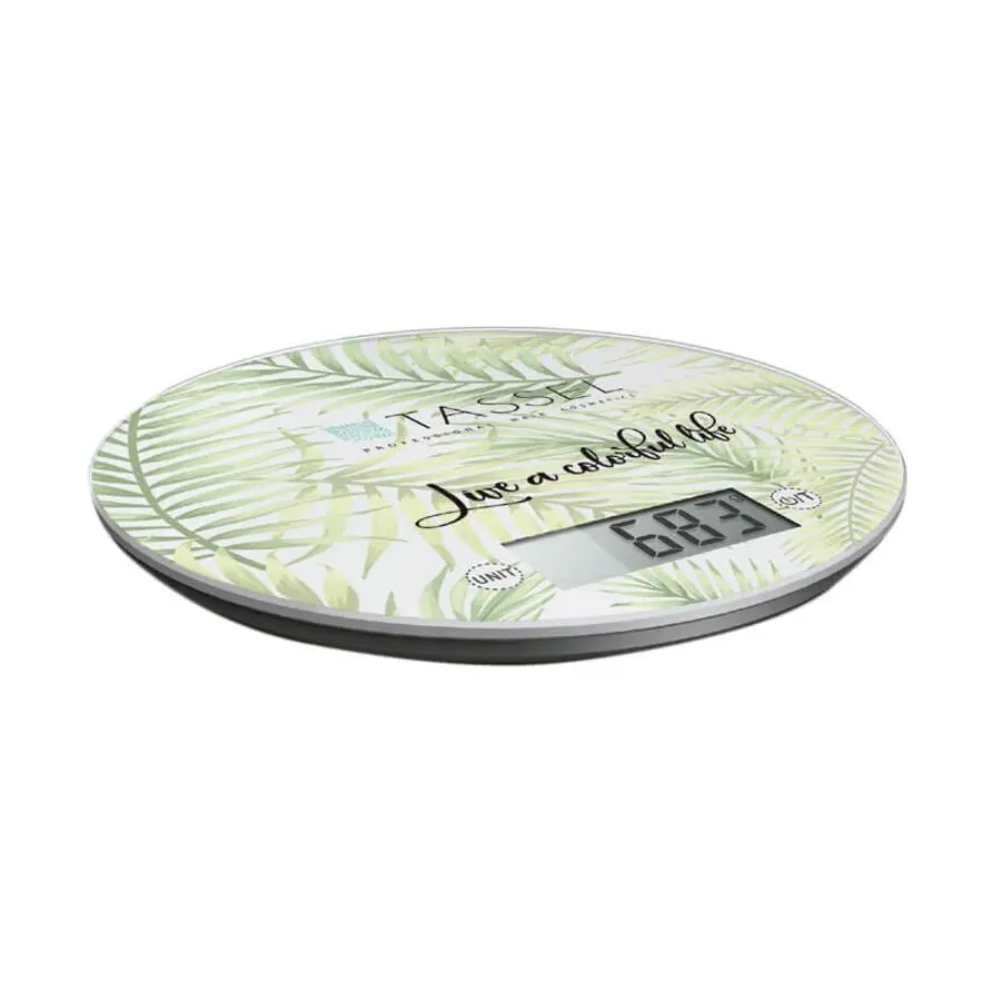 [1145] Balanza digital redonda estampada hasta 5 kg LCD