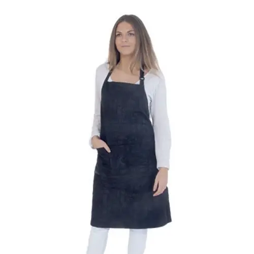 [1338] Delantal poliéster 85x68 cm negro con bolsillo