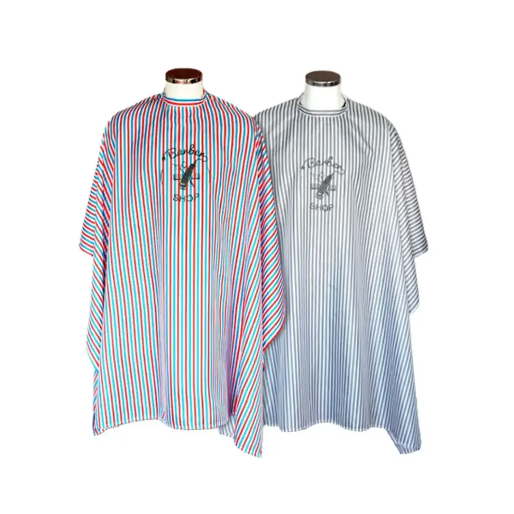 [947] Capa corte rayas Barber Stripe blanco y negro 150x150cm