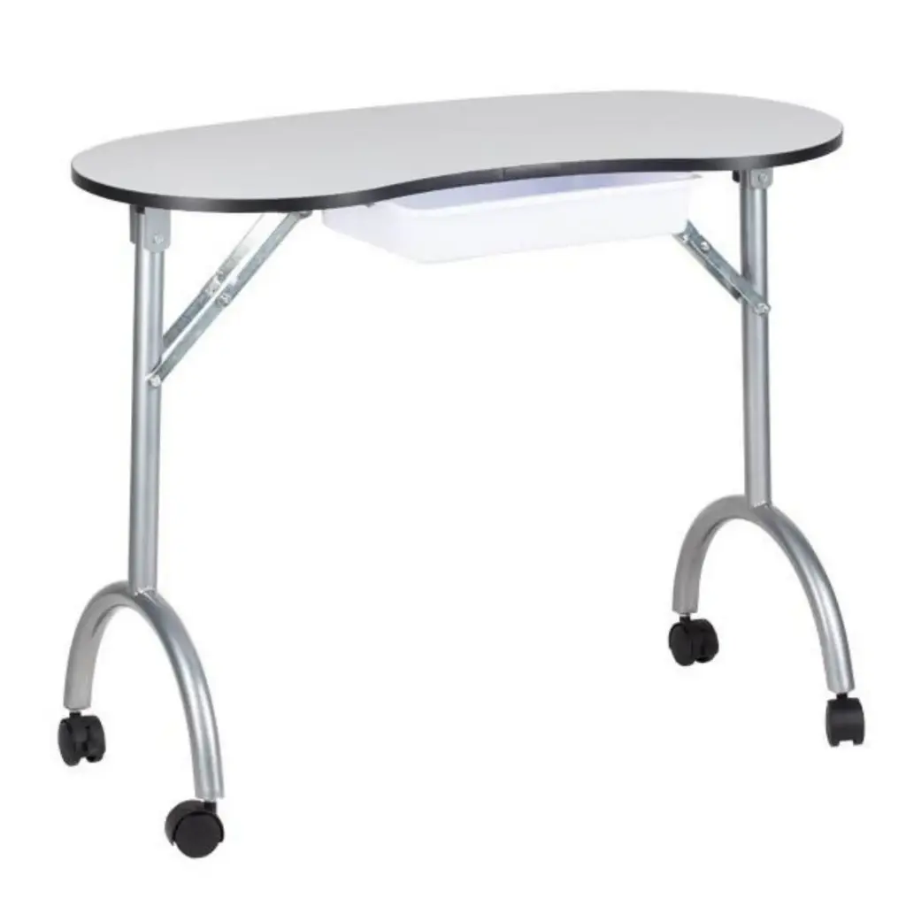 [1614] Mesa de manicura plegable en blanco de 100x48cm