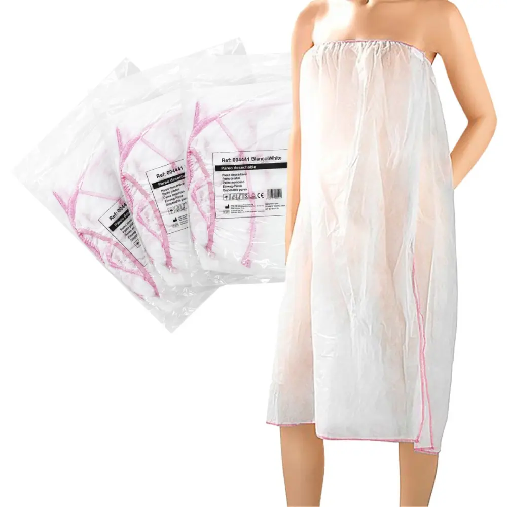 Pareo desechable TNT embolsado individual talla única blanco