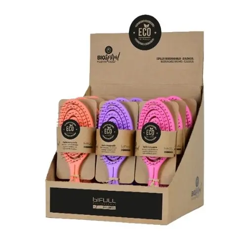 Cepillo Esqueleto ecológico Bifull color flúor expositor 12 unidades