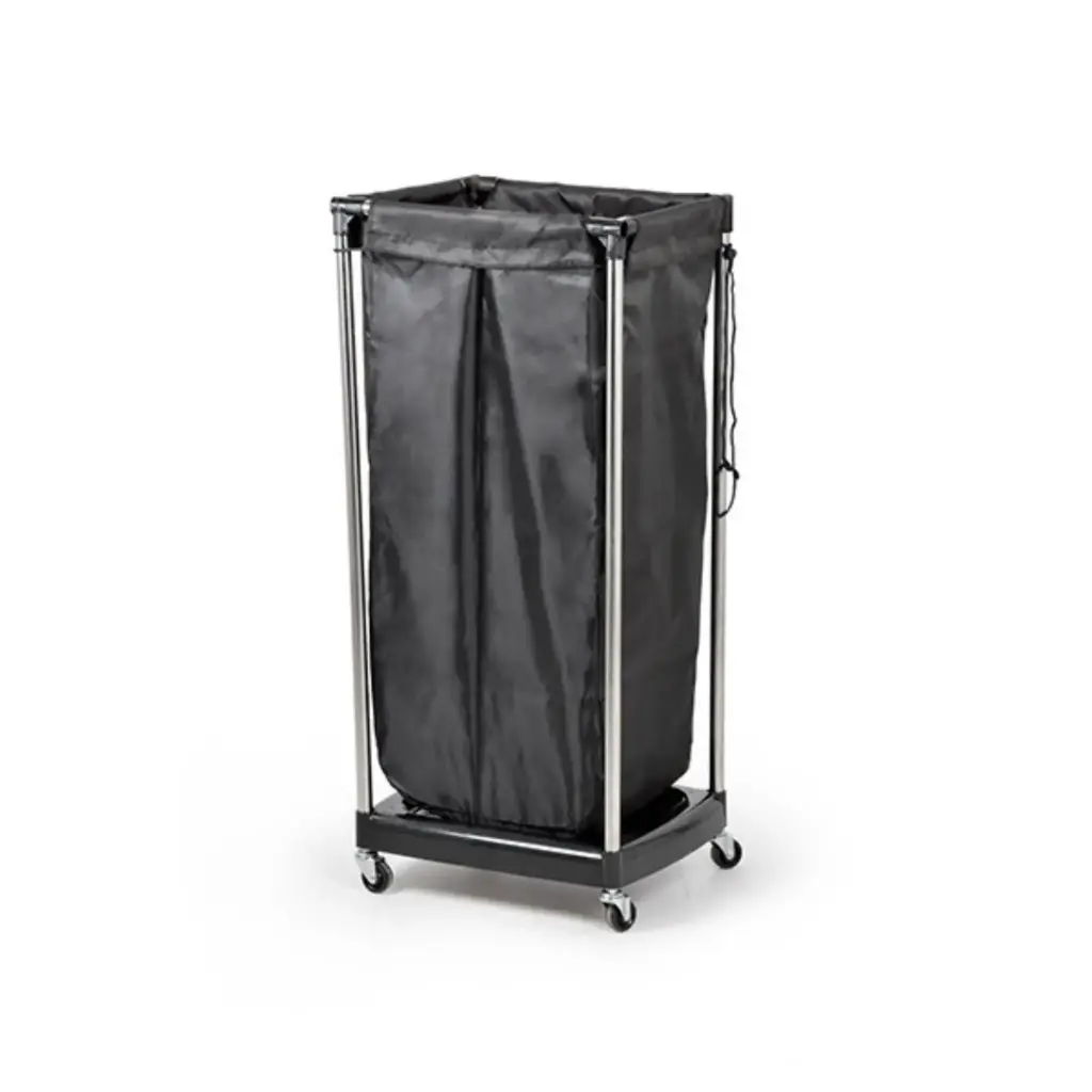 [1015] Toallero de tela negro Modelo Oby con ruedas