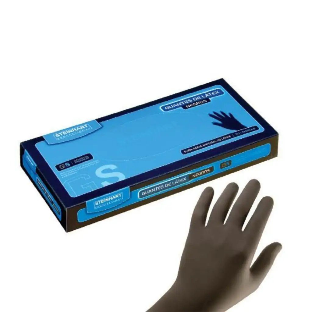 Guantes de látex negros reutilizables talla L