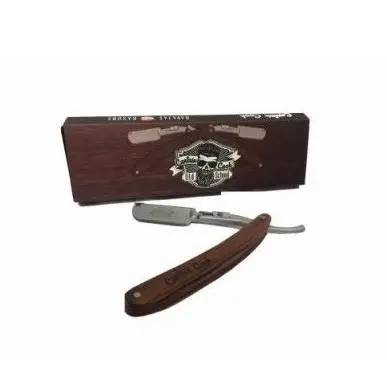 [1919] Navaja Afeitar Captain Cook mango madera y hoja entera