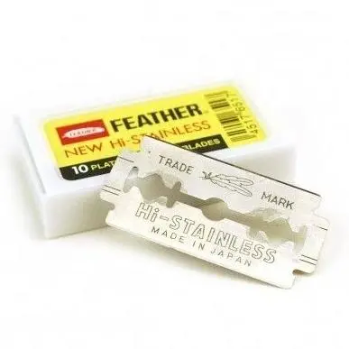 [1916] Cuchilla Acanalada Feather platino caja 10 unidades