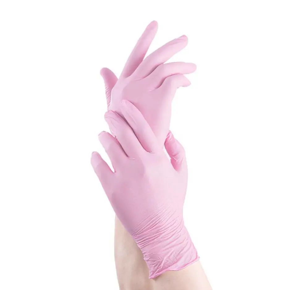 Guantes Nitrilo rosa sin polvo talla S 100 unidades