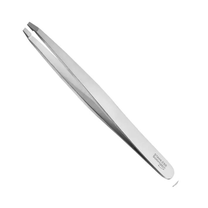 [418] Pinza depilar acero inoxidable 9,5cm punta oblicua