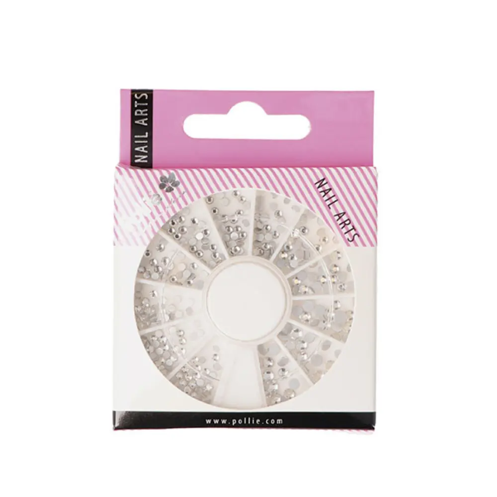 Piedras plata diferentes tamaños Nail Art 144 unidades