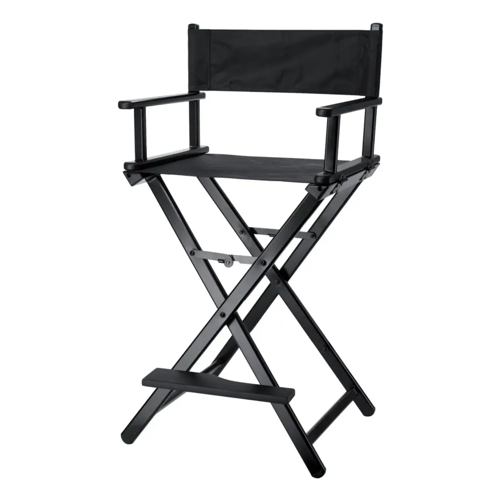 [1898] Silla de maquillaje plegable aluminio negra