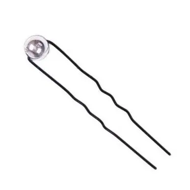 Horquilla negro Eurostil adorno perla plata 6 unidades