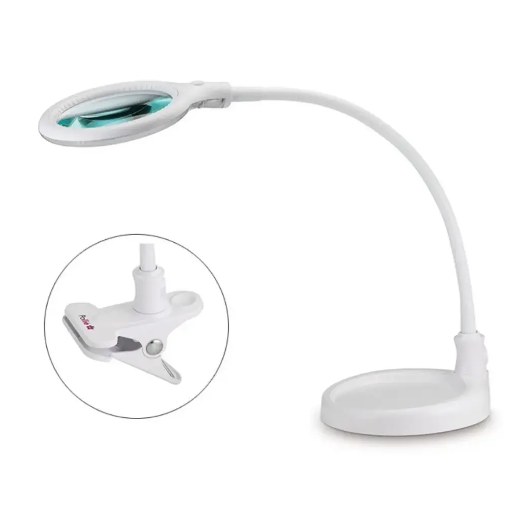 [812] Lámpara con lupa para mesa manicura portátil con pinza