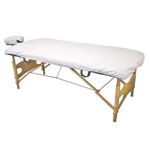 [1309] Funda camilla SMS 100x220 cm blanco 20g pack 10 unidades