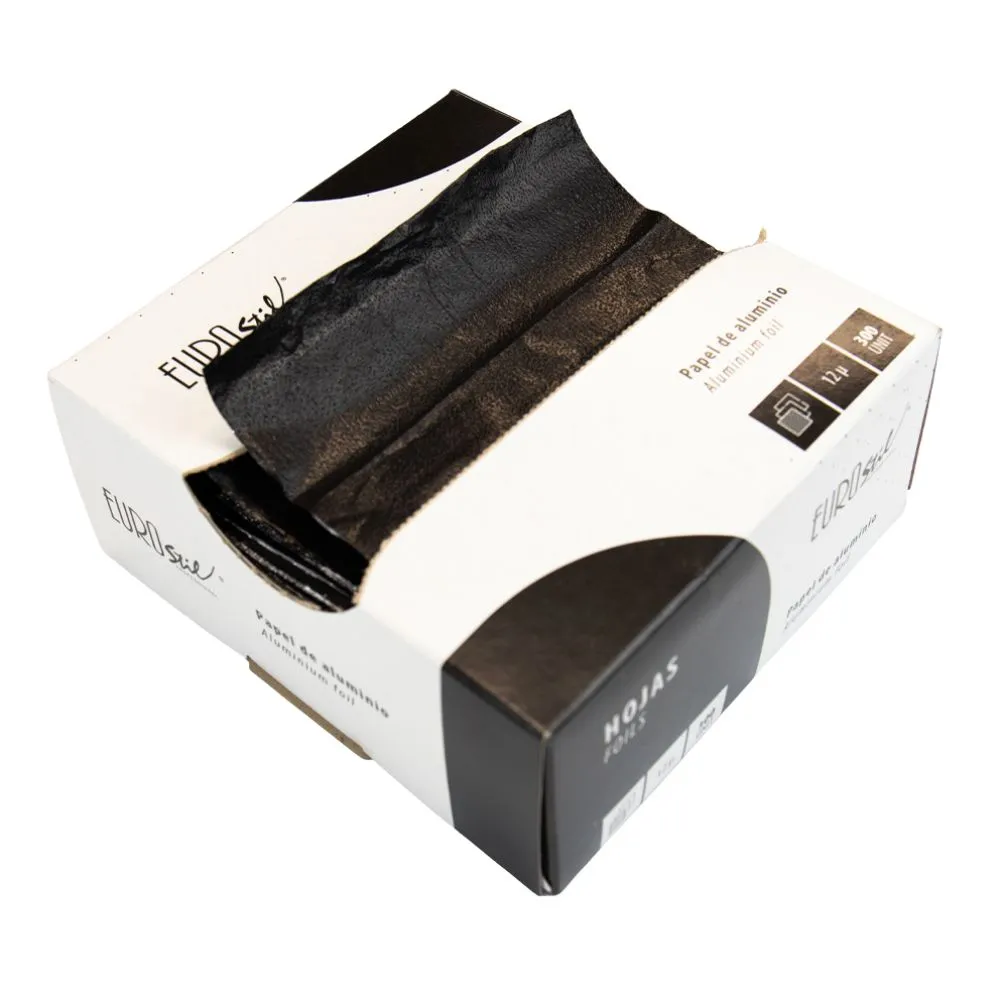 Papel de Aluminio Gofrado Negro Profesional 300 tiras