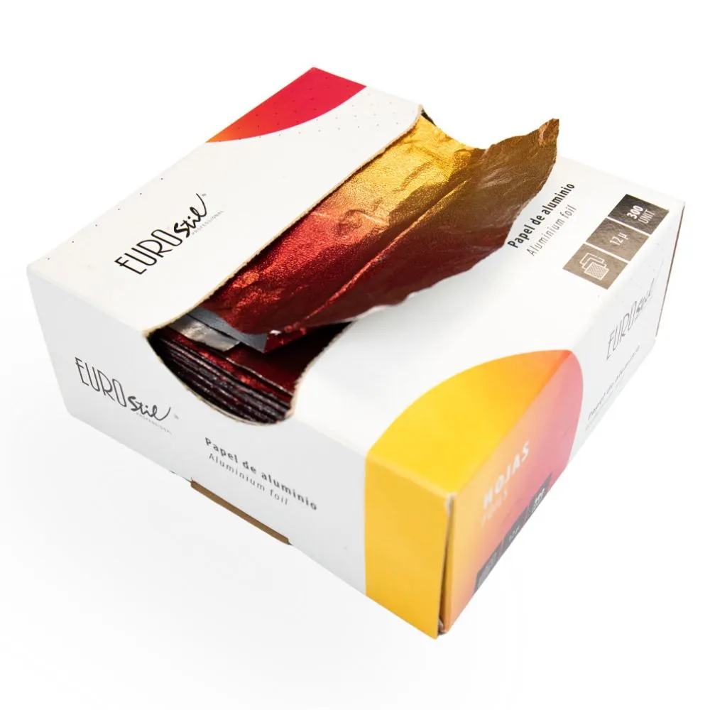 [3160] Papel Aluminio Gofrado Degradado Eurostil para Mechas y Tinte 300 Tiras