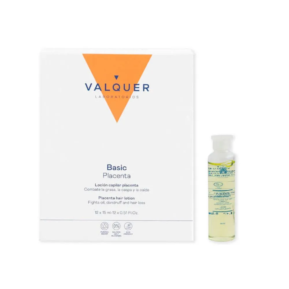 [3184] Loción Capilar de Placenta Vegetal Valquer 12 uds x 15ml